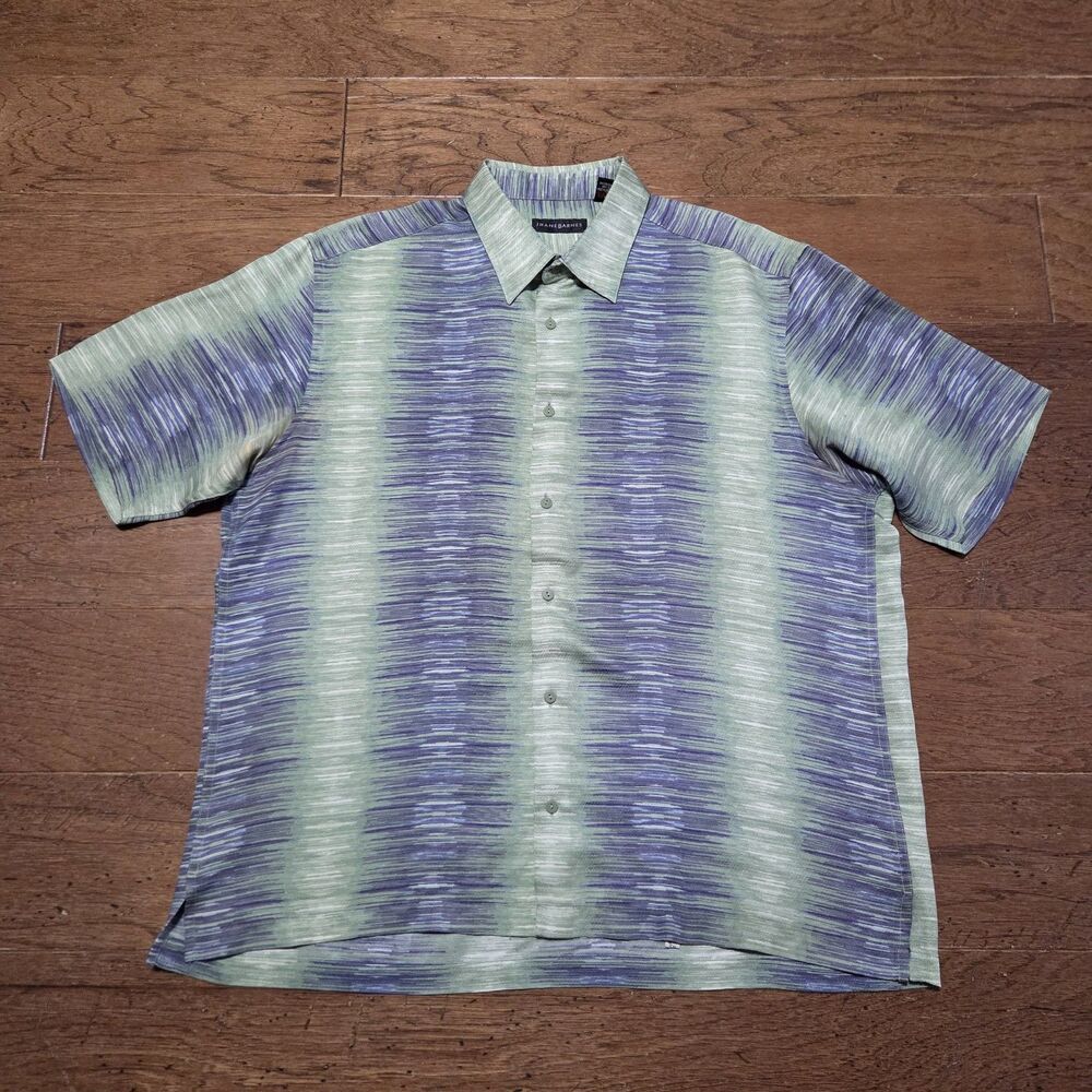 Jhane Barnes Shirt Mens 2XL Casual Button Up Short Sleeve